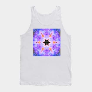 Psychedelic Kaleidoscope Flower Pink Blue and Yellow Tank Top